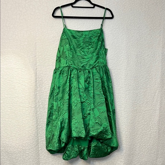 ANTHROPOLOGIE PLUS -GREEN JACQUARD BUBBLE DRESS  20W - Picture 2 of 16
